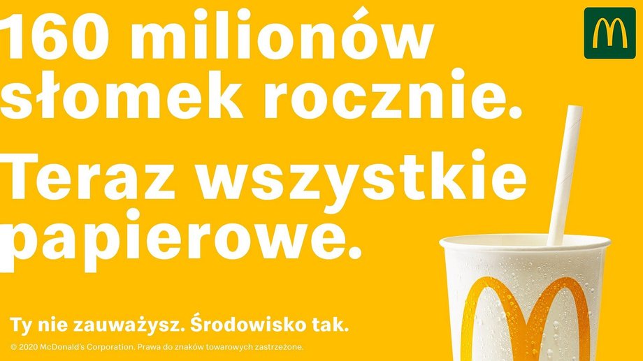 McDonald's wycofuje plastikowe słomki ze swoich restauracji 