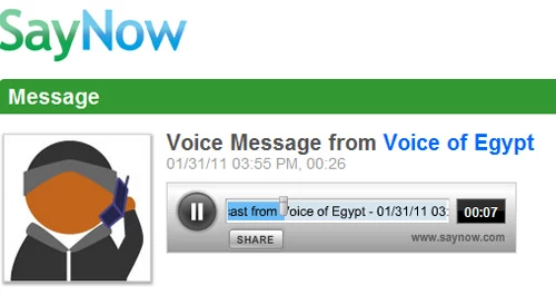 Jedna z dziesiątków anonimowych wiadomości nagranych na skrzynce głosowej SayNow
