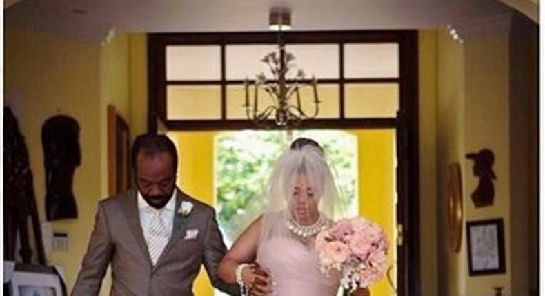 This bride gorgeously rocks a soft pink
