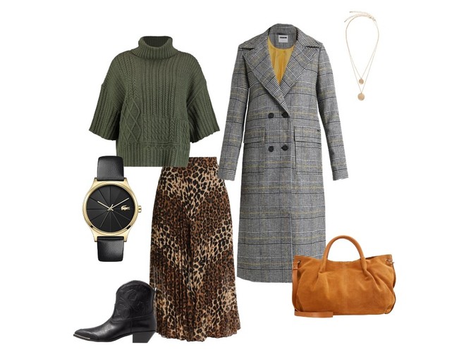 Jesienne STYLIZACJE z płaszczem w kratę