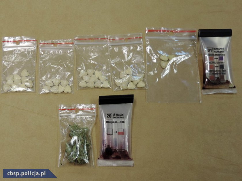 Narkotyki znalezione przy zatrzymanych bandytach 