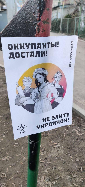 Plakaty w różnych miejscach w Melitopolu
