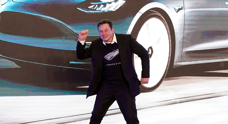 Elon Musk dancing Shanghai