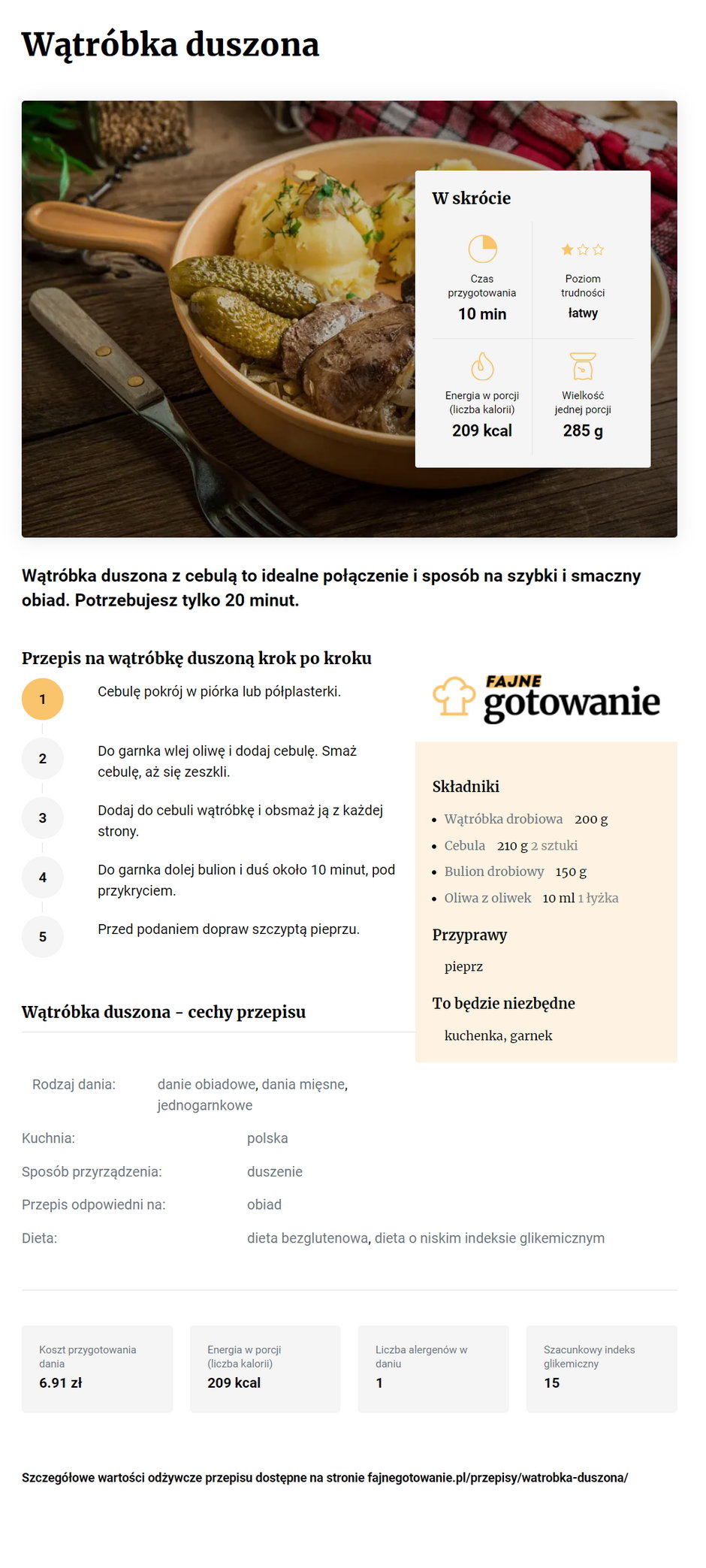 Wątróbka duszona