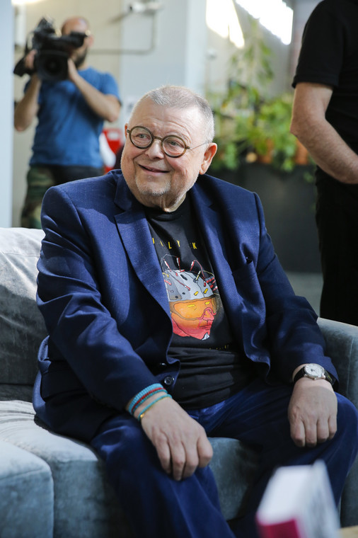 Wojciech Mann na premierze książki "Kora. Się żyje", 2023 r.
