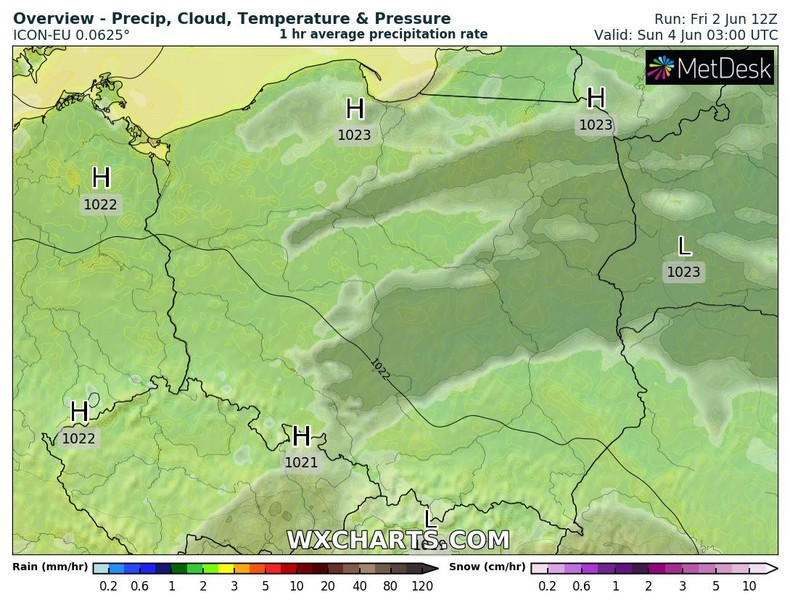 W nocy nigdzie nie będzie padać