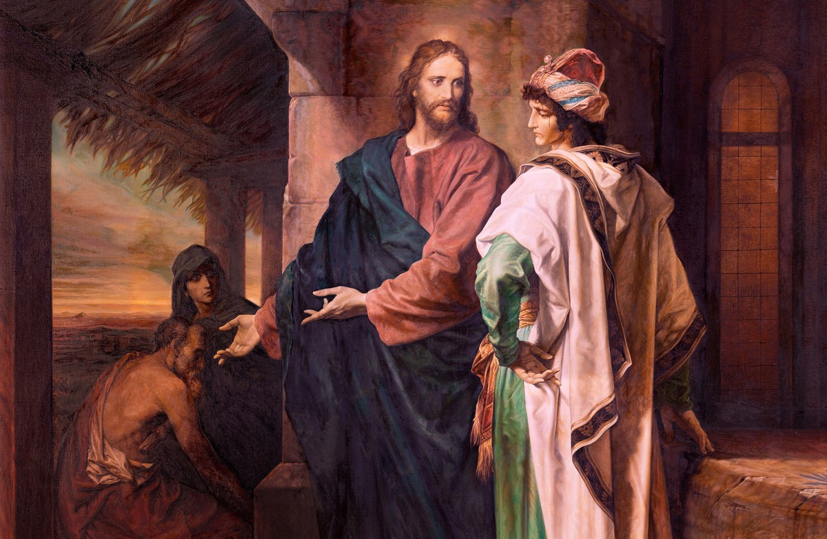 Heinrich Hofmann, Chrystus z bogatym młodzieńcem (1889).