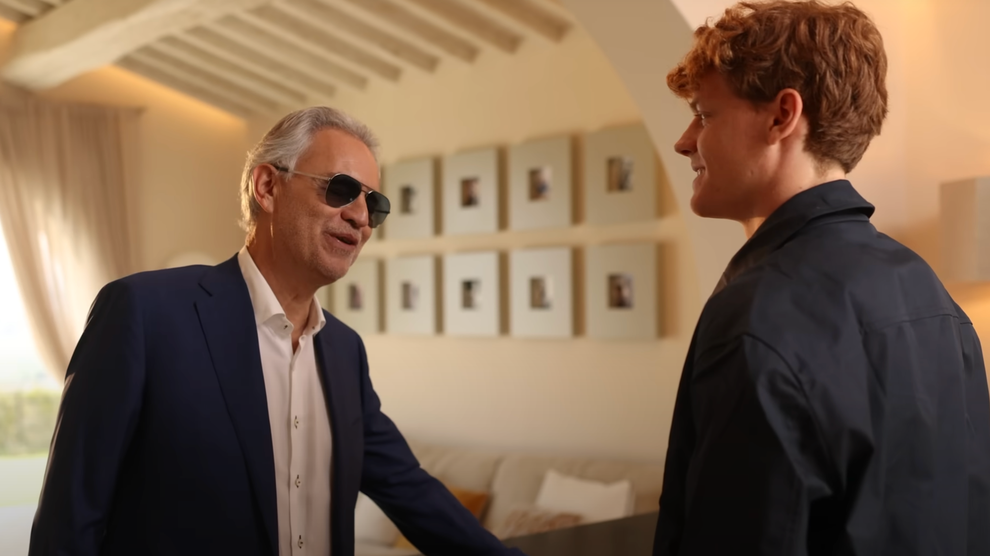 Andrea Bocelli a Jannik Sinner.