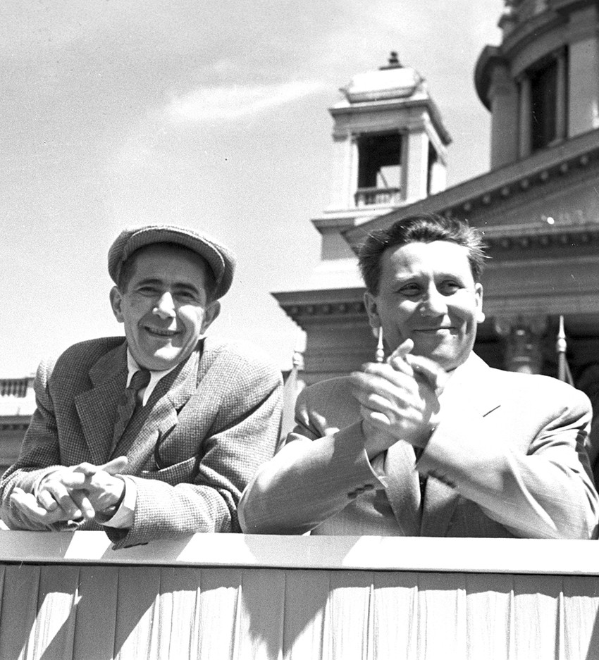 Sa Đilasom na prvomajskoj paradi 1951.