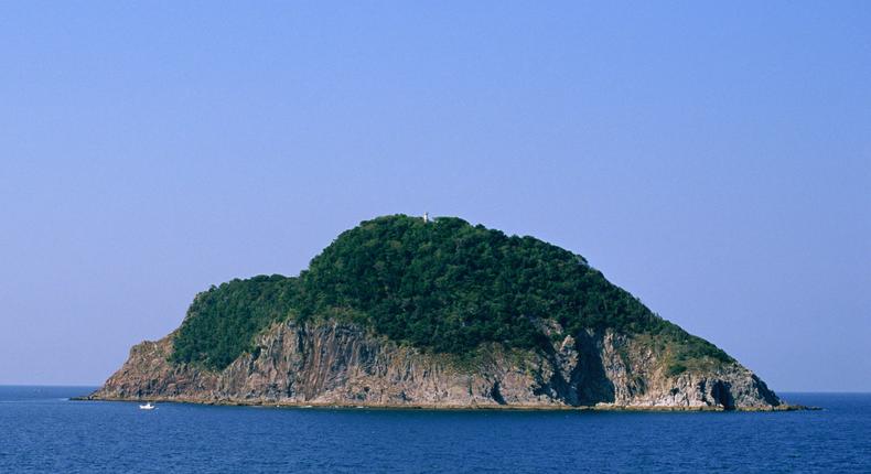 A view of Okinoshima, an island off Japan which has been recognised by UNESCO.
