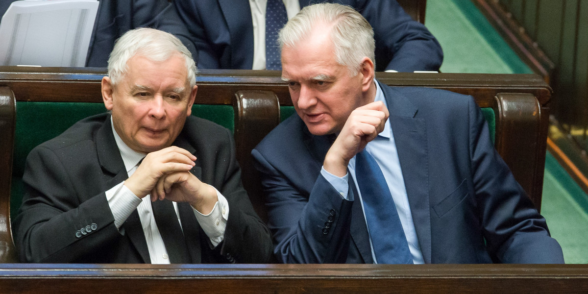 Jarosław Kaczyński i Jarosław Gowin.