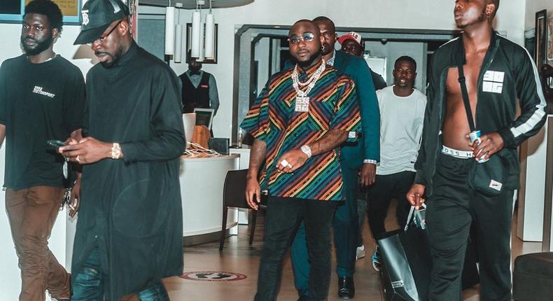 Davido and his entourage accused of assaulting a bouncer at a night club [Instagram/DavidoOfficial] 