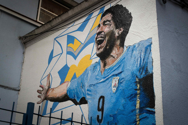 Luis Suarez na muralu w Montevideo