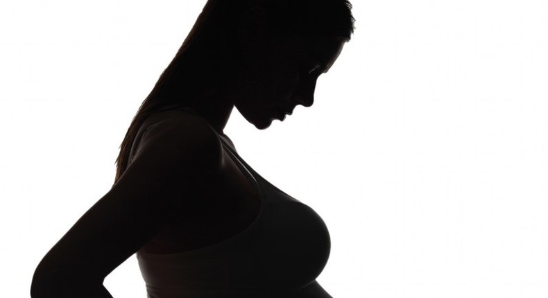 Silhouette for pregnant woman.