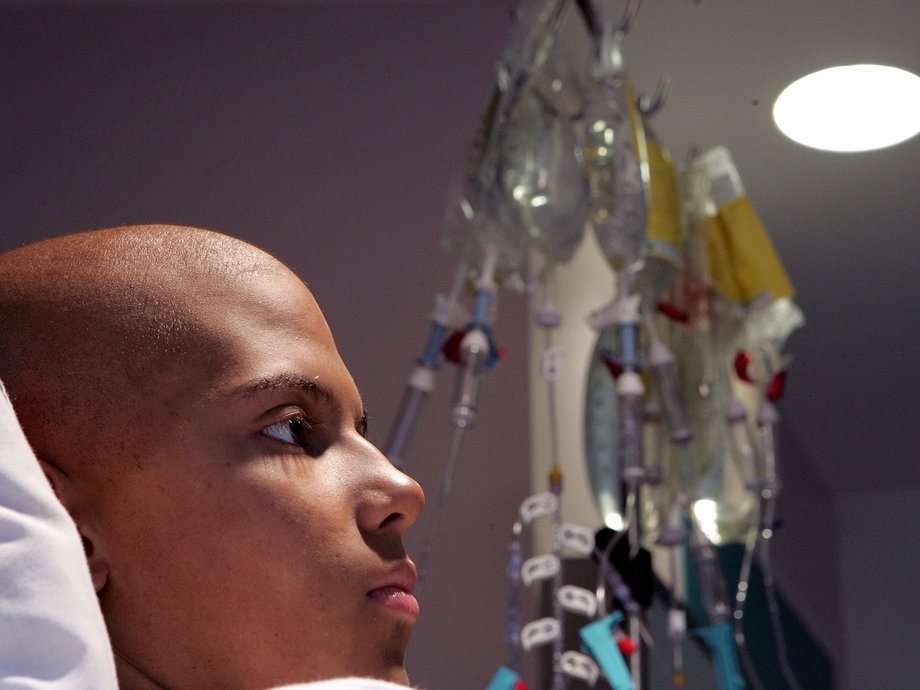 Cancer patient undergoing treatment.