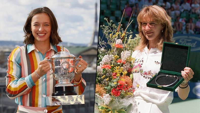 Iga Świątek w 2020 r. / Steffi Graf w 1989 r.