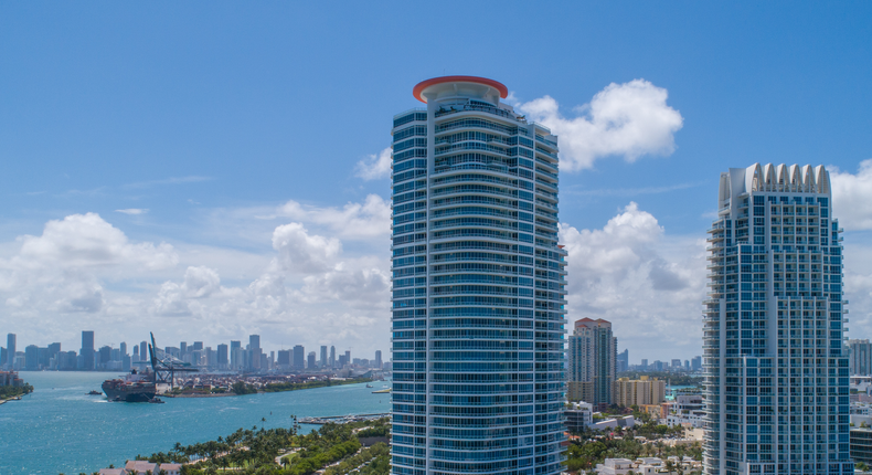 Continuum is a 42-story luxury tower at the southern tip of Miami Beach in Florida.