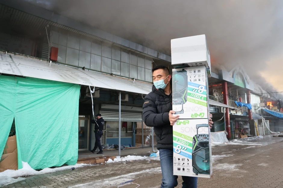 Požar, Kineski tržni centar, Novi Beograd, Blok 70