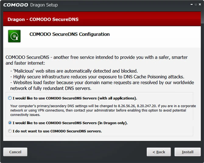 Najlepsze programy antyszpiegowskie: Comodo Dragon - bezpieczne