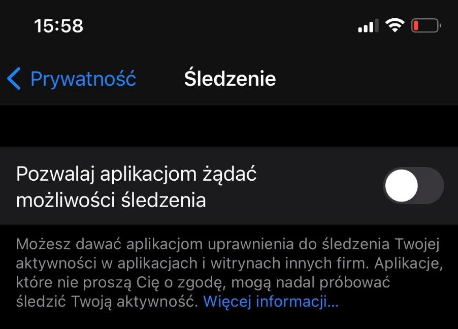 iOS 14,5 - opcja ograniczająca śledzenie