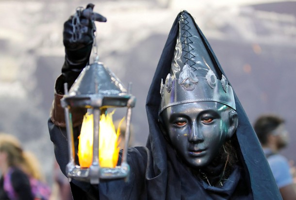 Cosplayers during the public days of the Gamescom in Cologne