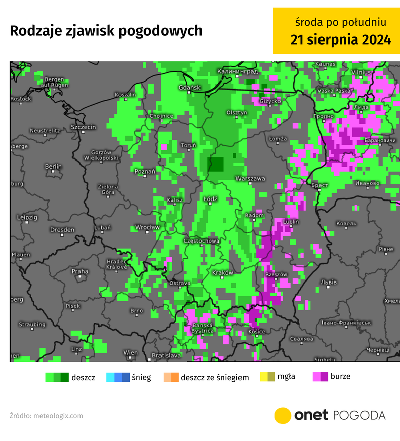 W środę przez Polskę przejdzie kolejna seria nawałnic