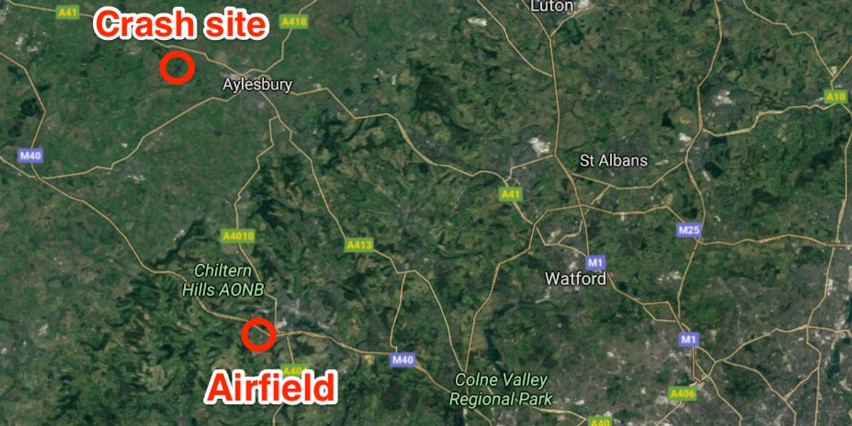 A helicopter and a plane crashed into each other over Buckinghamshire