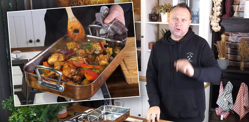 Obiad "na leniucha" od Tomasza Strzelczyka: wystarczą pałki kurczaka, jesienne warzywa i blaszka