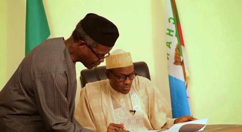 Nigerian leaders, Muhammadu Buhari and Yemi Osinbajo