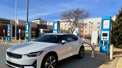 An EV charging station.Francis Energy