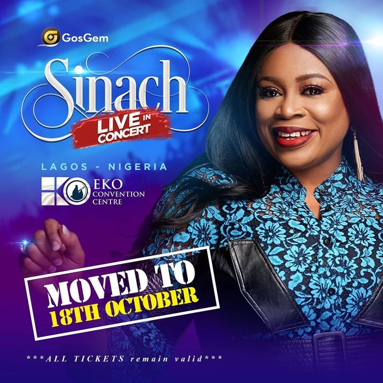 Sinach postpones Sinach Live In Concert. (Ariiya Tickets)