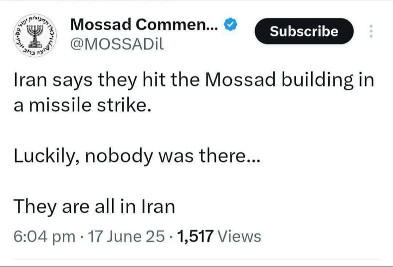Mossad śmieje się z ataku Iranu