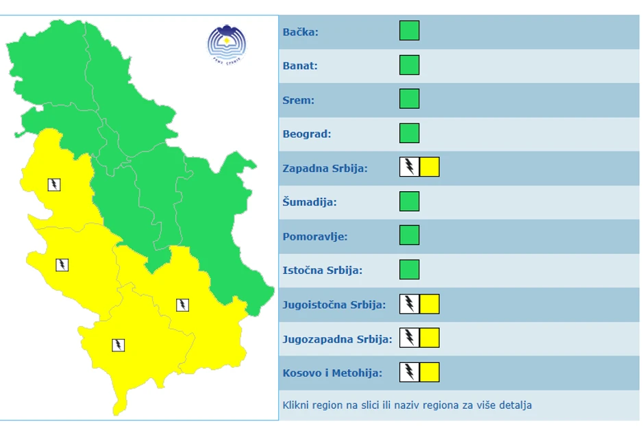 Meteoalarm za 18. jun