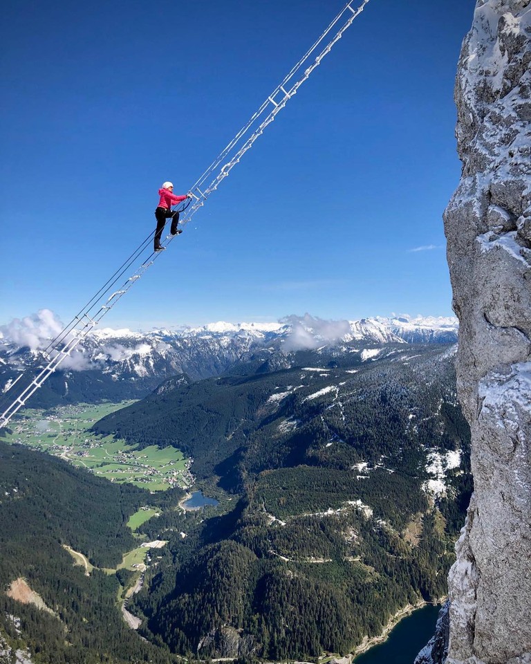 The Sky Ladder - drabina na via ferracie Donnerkogel w Salzkammergut ...