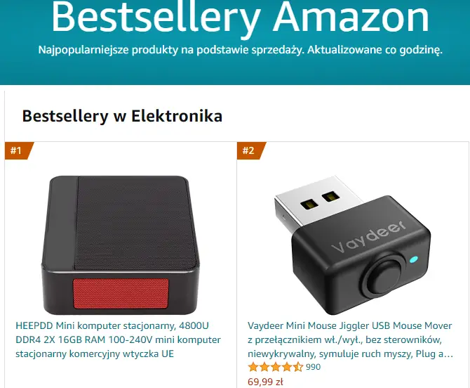 Wtyczka znajduje się na drugim miejscu Bestsellerów Amazona w kategorii Elektronika