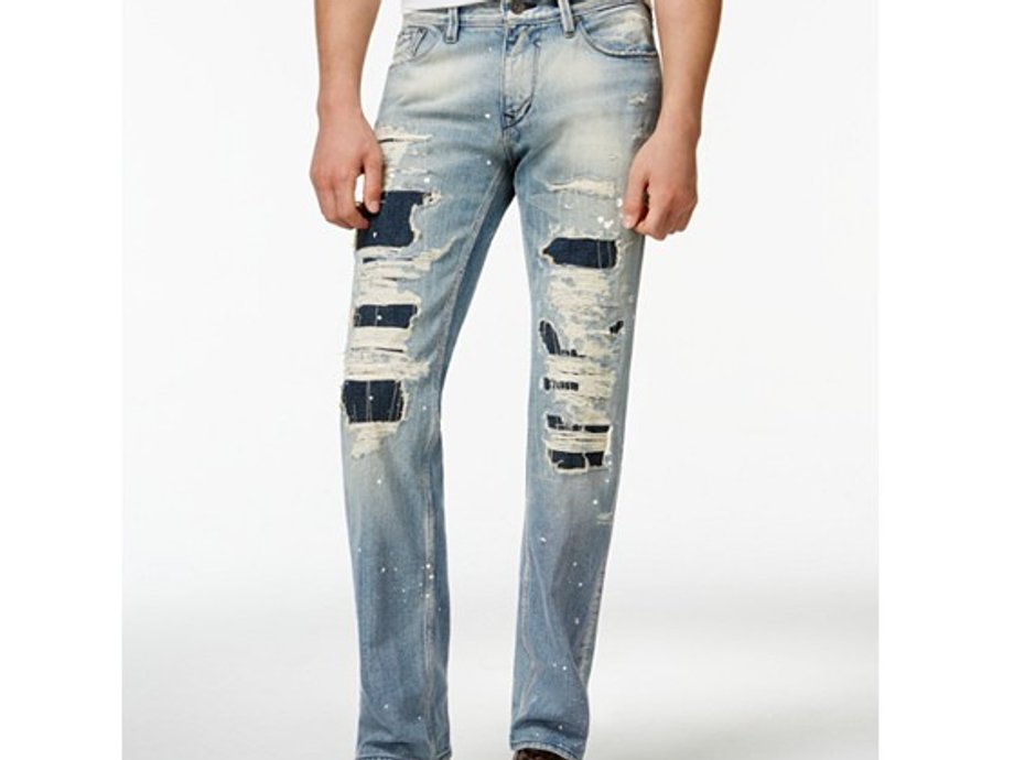 Destroyed jeans.