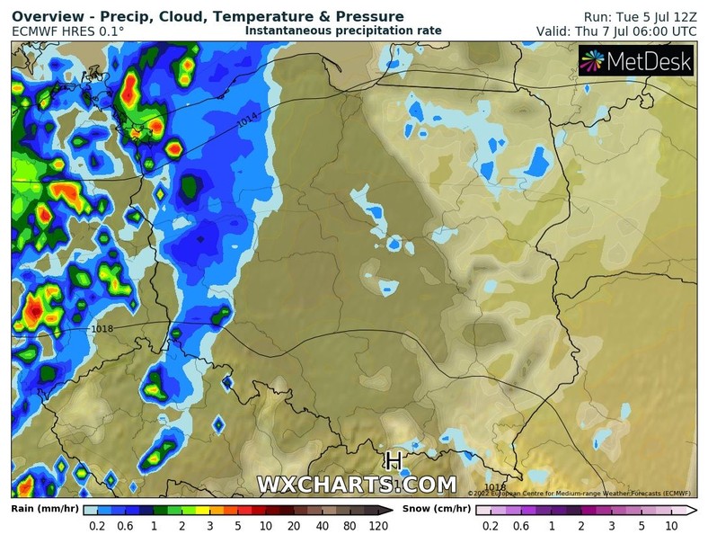 W nocy na zachodzie zaznaczy się następny front atmosferyczny