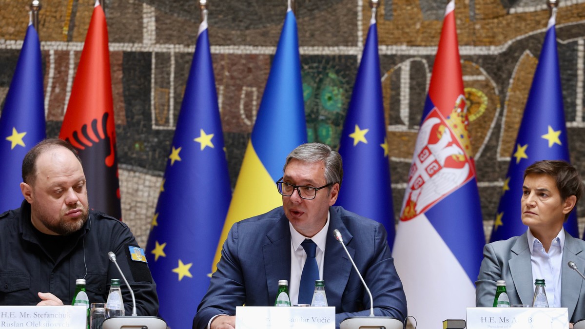 Ruslan Stefančuk, Aleksandar Vučić, Ana Brnabić