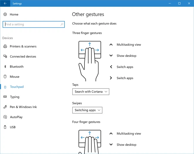 Windows 10 14946 wprowadza nowe opcje dla ustawień gładzika