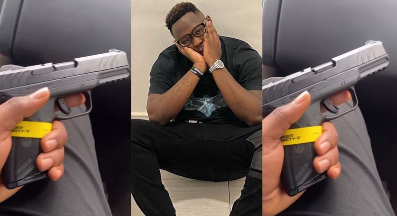 Medikal flashes newly acquired American pistol on social media