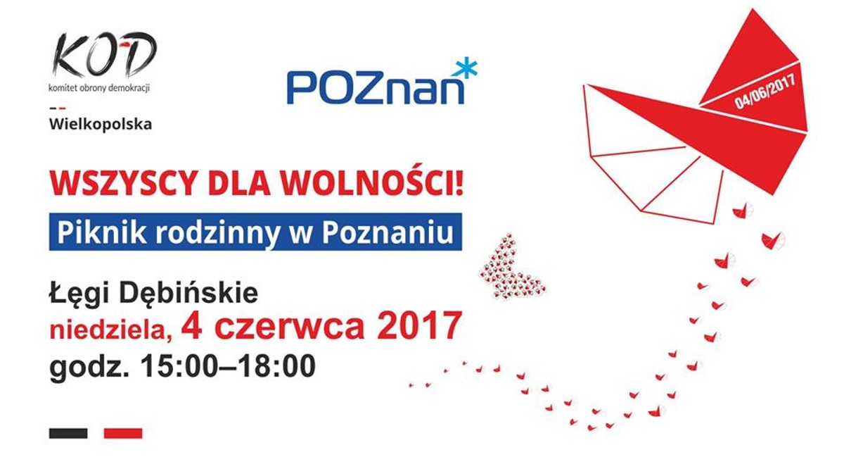 W niedzielę KOD zaprasza wszystkich poznaniaków na piknik rodzinny, który odbędzie się parku Jana Pawła II na Łęgach Dębińskich. W ten sposób chce przypomnieć o kolejnej rocznicy wyborów z 4 czerwca 1989 roku.