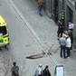 Ambulance in a street near the site were a truck was driving into a crowd in central Stockholm