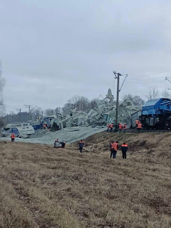 Ukraiński pociąg wykolejony w wyniku ataku drona Gerań-2