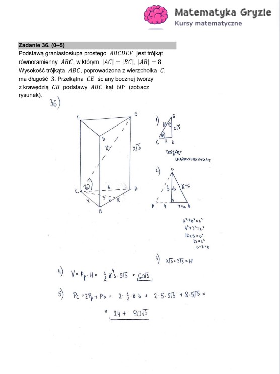 Arkusz CKE i odpowiedzi. Matematyka, poziom podstawowy formuła 2015 zad. 36