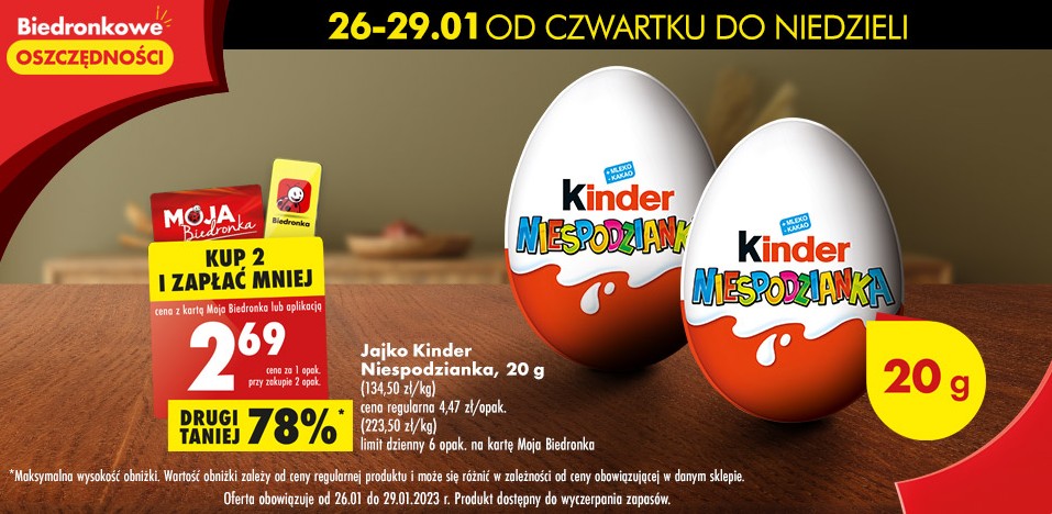 Jajko Kinder Niespodzianka - 2,69 zł