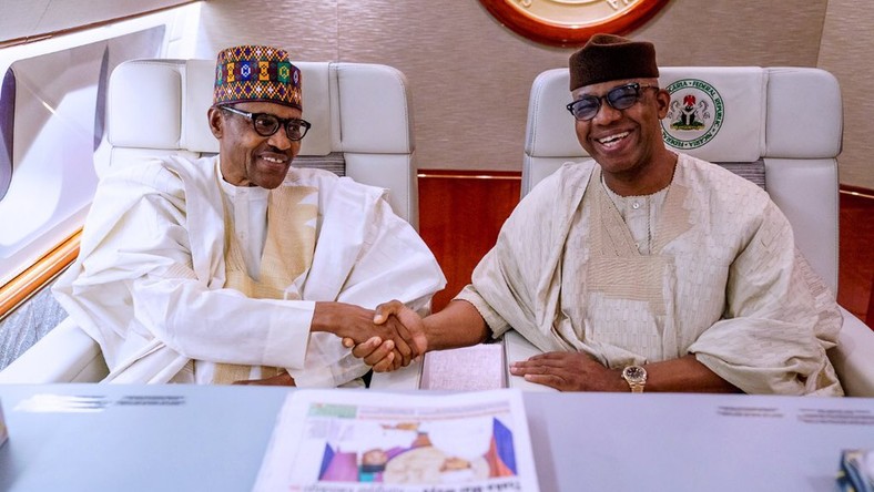 President Muhammadu Buhari and Ogun state governor, Dapo Abiodun [Twitter/@dabiodunMFR]