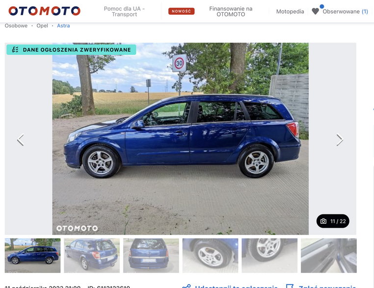 Opel Astra z ogłoszenia
