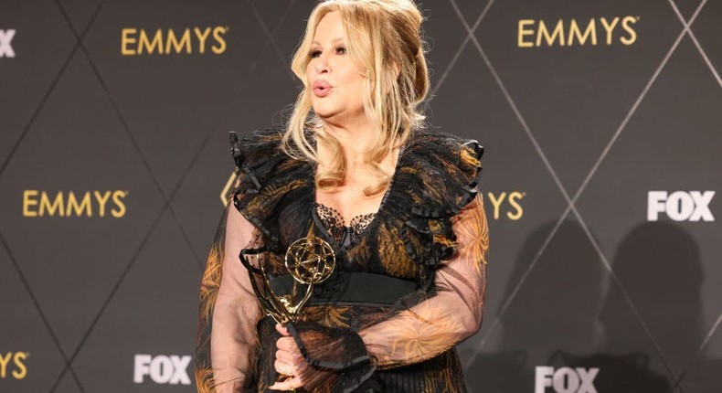 Jennifer Coolidge won the Emmy award for outstanding supporting actress in a drama series for her role in The White Lotus.Dania Maxwell/Los Angeles Times via Getty Images