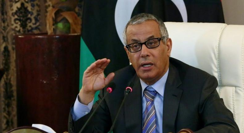 This photo taken on July 24, 2013 shows former Libyan prime minister Ali Zeidan during a press conference in the Tripoli