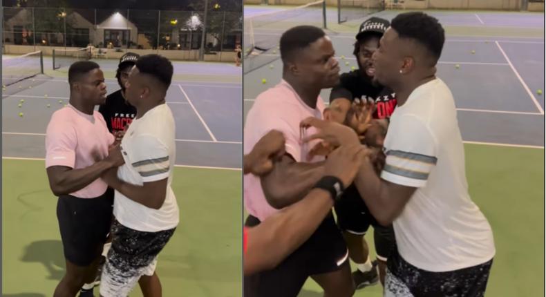 Watch: Freezy Macbones spars with Asamoah Gyan in funny face-off